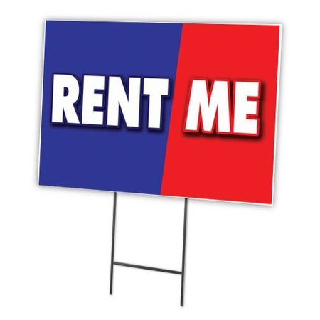 SIGNMISSION Rent Me Yard Sign & Stake outdoor plastic coroplast window, C-1824 Rent Me C-1824 Rent Me